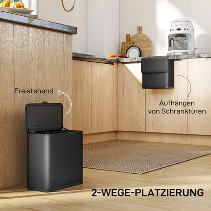 Nerezový odpadkový koš 8L, volně stojící nebo na zeď