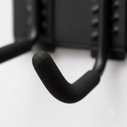 8-Piece Black Wall Hook Set for Garage Organization