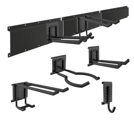 8-Piece Black Wall Hook Set for Garage Organization