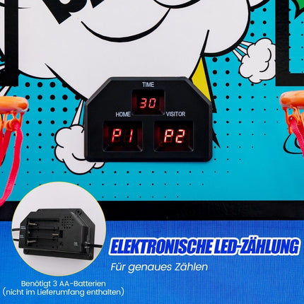 8-in-1-Basketballautomat mit 4 Bällen und Luftpumpe und 8 Spielmodi, Arcade-Basketballspiele, Grün
