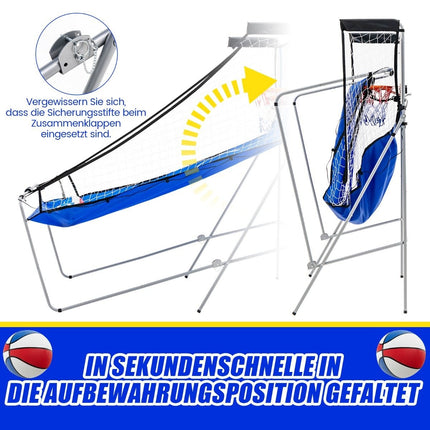 8-in-1-Basketballautomat mit 4 Bällen und Luftpumpe und 8 Spielmodi, Arcade-Basketballspiele, Grün