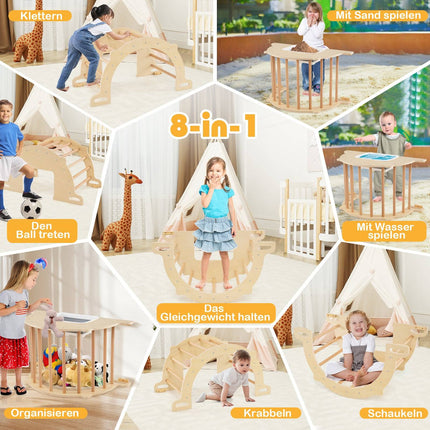 8-in-1 Climbing Arch with Storage Box, 90x50x48 cm