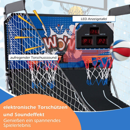8-in-1 Foldable Electronic Basketball Arcade Game