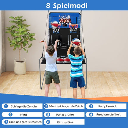 8-in-1 Foldable Electronic Basketball Arcade Game