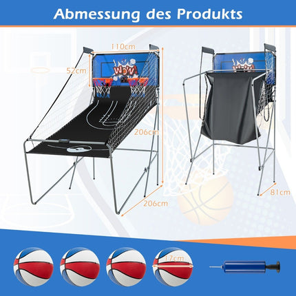 8-in-1 Foldable Electronic Basketball Arcade Game