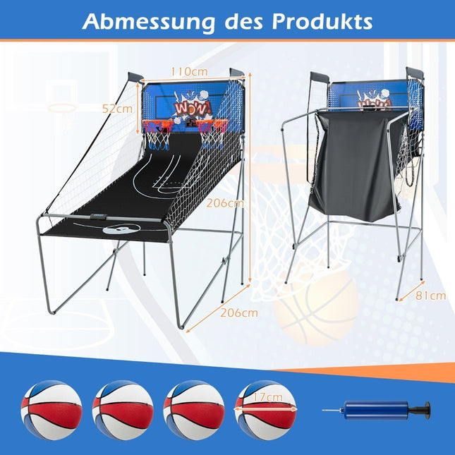 8-in-1 opvouwbaar elektronisch basketbal-arcadespel
