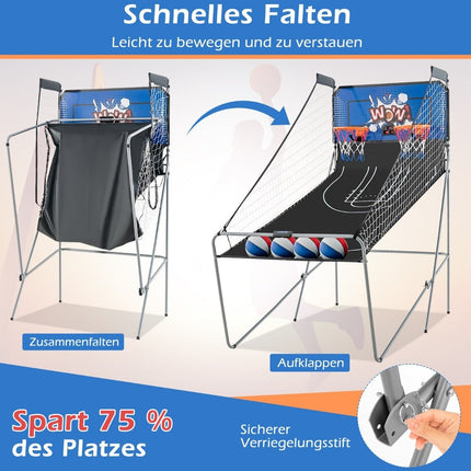8-in-1 Foldable Electronic Basketball Arcade Game