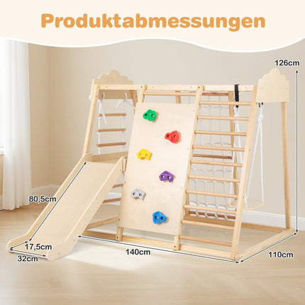 8-in-1 Indoor Jungle Gym Set with Slide & Swing