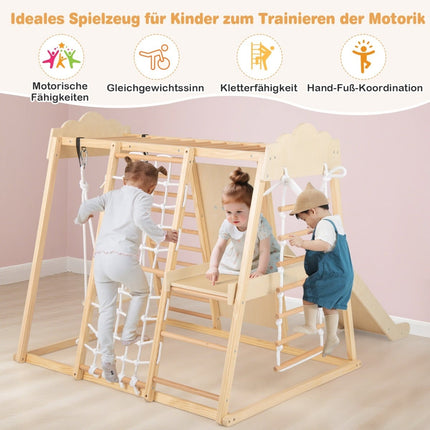 8-in-1 Indoor Jungle Gym Set with Slide & Swing