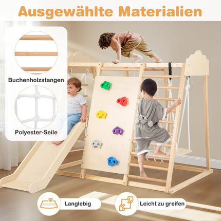 8-in-1 Indoor Jungle Gym Set with Slide & Swing