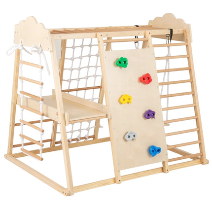 8-in-1 Indoor Jungle Gym Set with Slide & Swing