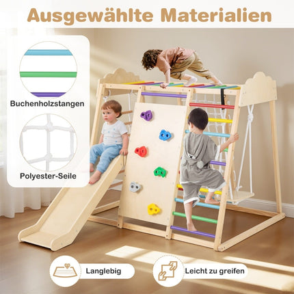 8-in-1 Montessori Kletterset mit Rutsche & Schaukel