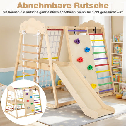 8-in-1 Montessori Kletterset mit Rutsche & Schaukel