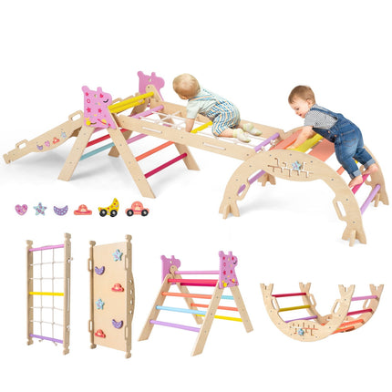 8-in-1 Montessori Kletterspielzeug-Set aus Holz für Kinder