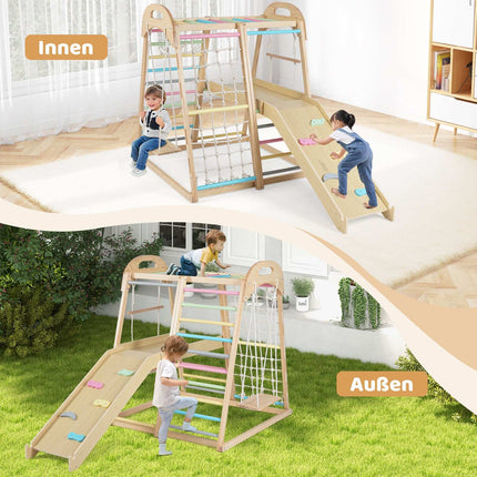 Dřevěná Montessori lezecká sestava 8 v 1 pro děti