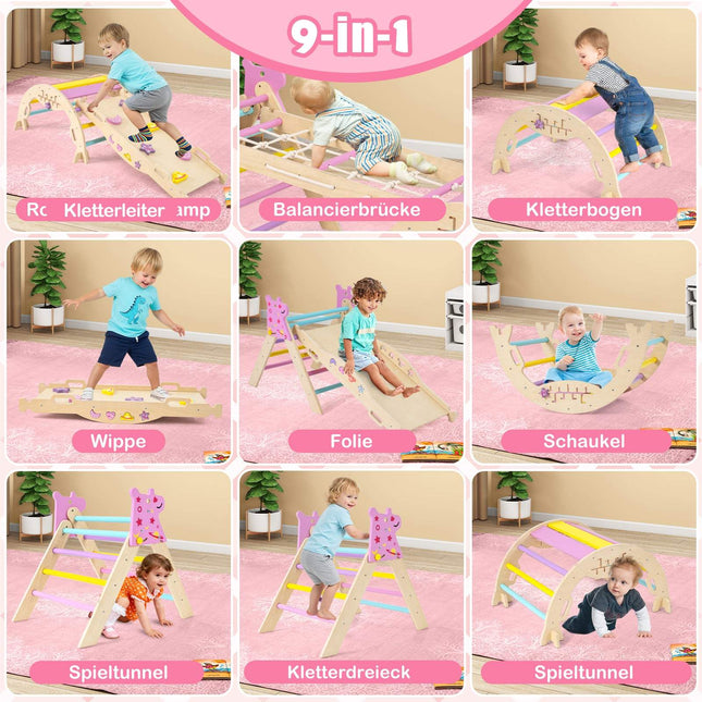 8-in-1 Montessori Kletterspielzeug-Set aus Holz für Kinder