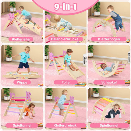 8-in-1 Montessori Kletterspielzeug-Set aus Holz für Kinder