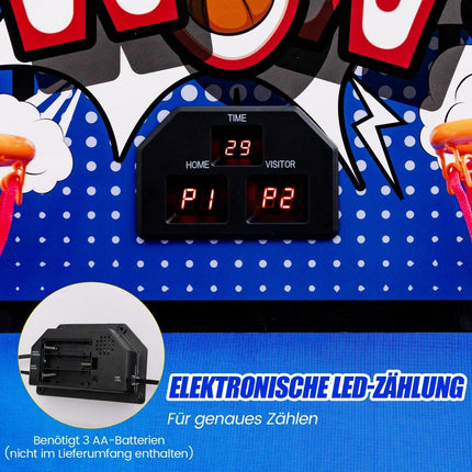 8 in 1 basketball machine with 4 balls & air pump & 8 game modes arcade basketball games dark blue