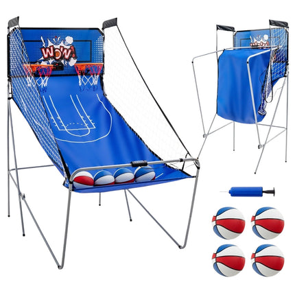 8 in 1 basketball machine with 4 balls & air pump & 8 game modes arcade basketball games dark blue