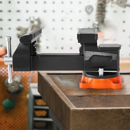 8 in Bench Vise, 360 Swivel Base, Pipe Jaws