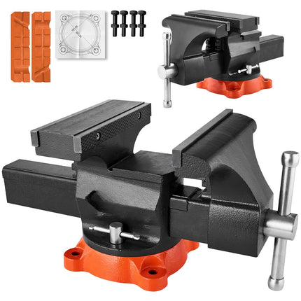 8 in Bench Vise, 360 Swivel Base, Pipe Jaws