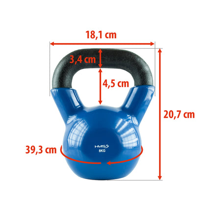 8 kg Gusseisen-Kugelhantel – Blau
