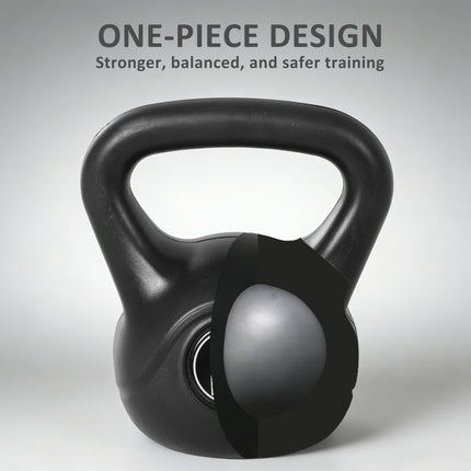Kettlebell 8 kg plněný pískem, černý, vhodný pro začátečníky