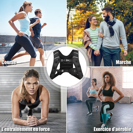 8 kg Weight Vest, Neoprene, Adjustable, Reflective Pocket