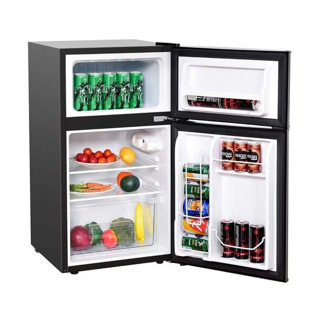 90L Minikühlschrank freistehende Kühl-Gefrierkombination 48,5 x 49,5 x 86 cm schwarz