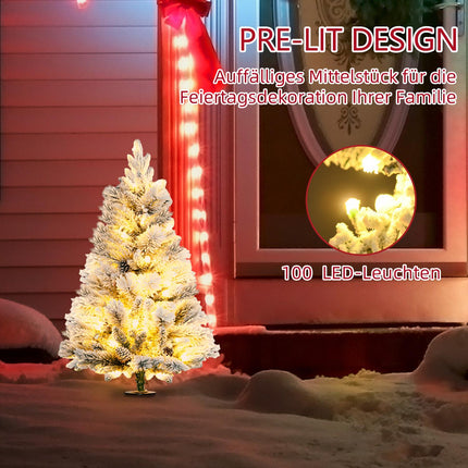 Künstliche Weihnachtsbäume, 90 cm, 100 LED-Lichter, 2er-Set