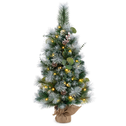 90 cm großer, künstlicher Weihnachtsbaum mit Beleuchtung und Timer