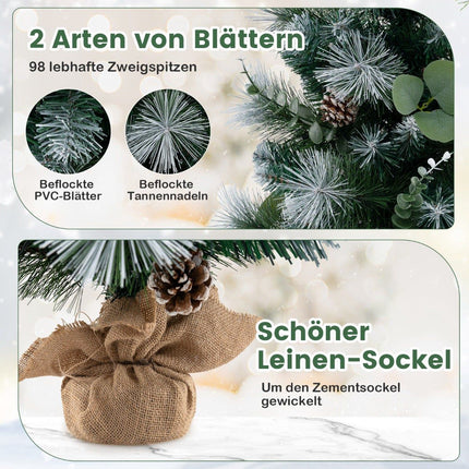 90 cm großer, künstlicher Weihnachtsbaum mit Beleuchtung und Timer