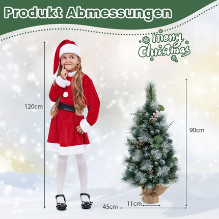 90 cm großer, künstlicher Weihnachtsbaum mit Beleuchtung und Timer