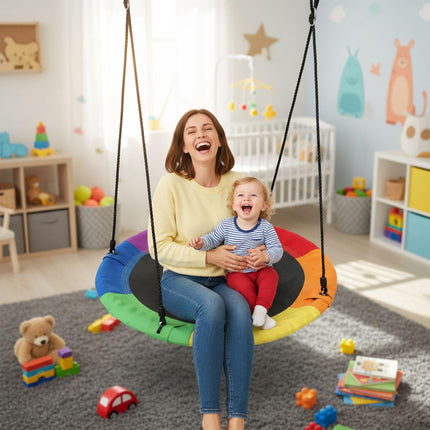 90 cm Round Nest Swing – Foam-Padded, Garden Fun