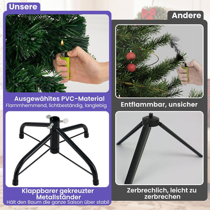 93 cm vorbeleuchteter Glasfaser-Weihnachtsbaum – 96 LEDs