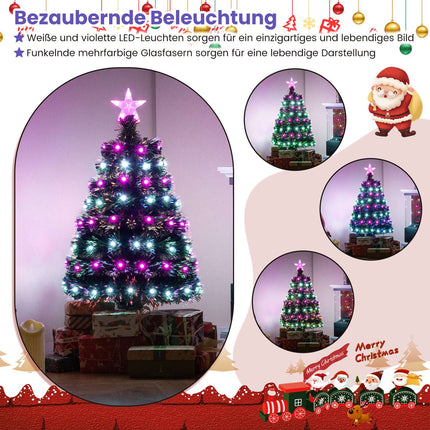93 cm vorbeleuchteter Glasfaser-Weihnachtsbaum – 96 LEDs