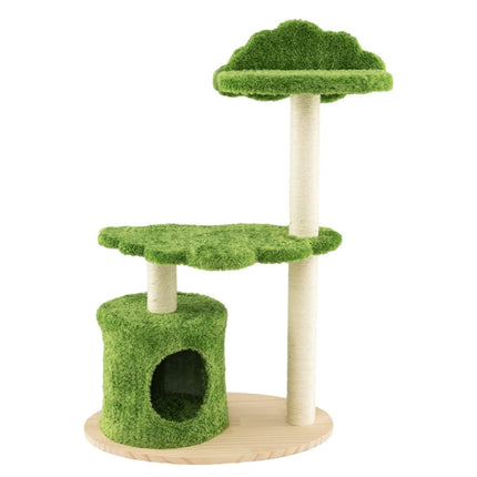 97 cm cat tree with fully wrapped sisal scratching posts and padded top perch