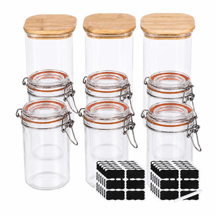 9-Piece Glass Storage & Preserving Jars Set with Lids