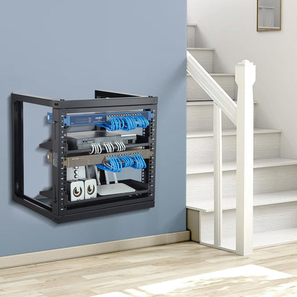 9U Wall Mount Server Rack, 19-Inch Open Frame, 150 Lb