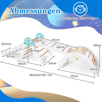 9-in-1 Montessori Kletterset mit Rutsche & Rampe