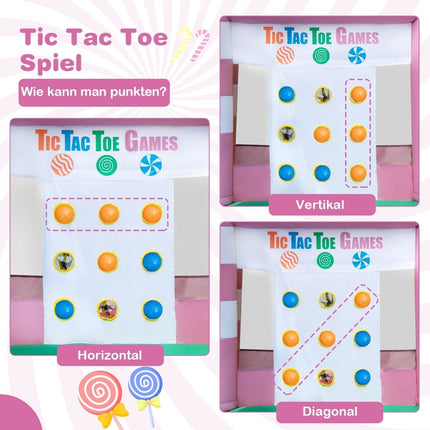 9-in-1-Wasserpark mit Süßigkeitenthema, Rutsche, Wasserpistole und Tic-Tac-Toe-Spiel