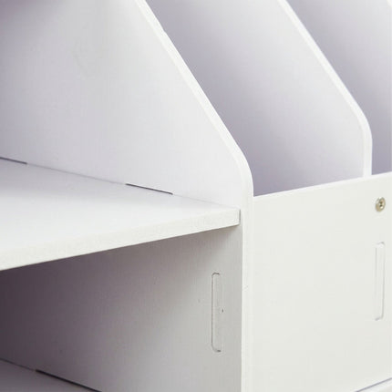 A4 Schreibtisch-Organizer mit Fächern – Weißes MDF