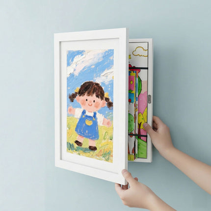 A4-Bilderrahmen für Kinderkunst, magnetische Vorderseite, speichert mehrere