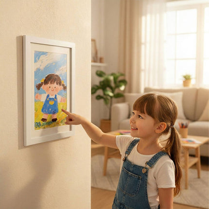 A4-Bilderrahmen für Kinderkunst, magnetische Vorderseite, speichert mehrere