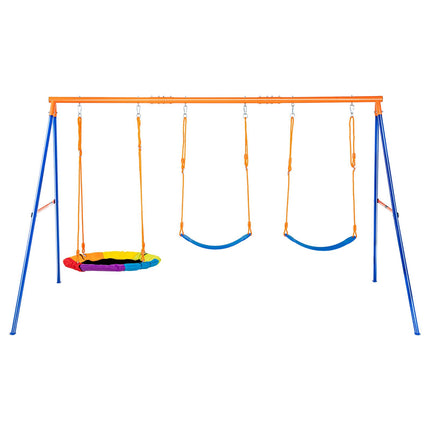 A-Frame Backyard Swing Set, 600 lb, Saucer and 2 Belts