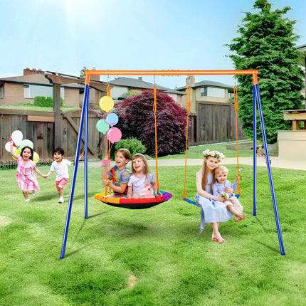A-Frame Swing Set, 440 lb Capacity, Saucer and Belt