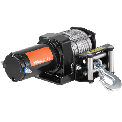 ATV Electric Winch 3000 lb, Steel Cable, Wired Remote