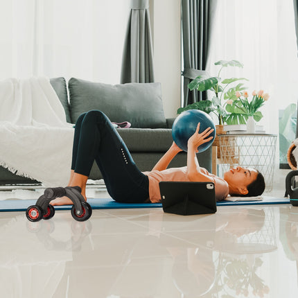 Ab-Roller mit Kniematte – 3-Rad-Stabilitätstrainer
