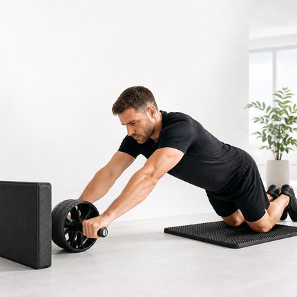 Ab Wheel Roller with Knee Mat and Three Non-Slip Wheels
