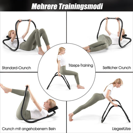 Bauchmuskeltrainer mit Softgriff Krafttrainingsgerät Fitnessgerät Schwarz